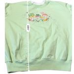 Cute Frog Mushroom Embroidered Lime Green Crewneck Sweatshirt Size L Photo 3