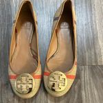 Tory Burch Women's Striped Flats with Gold Logo Photo 2