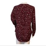 Banana Republic Shirt Womens Medium Burgundy White Black Career Casual Versatile Red Photo 2