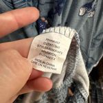 LUQ Stitch Fix Womens Blue Floral Scoop Neck Lace Trim Bell Sleeve Blouse Small Photo 9