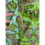 Yoana Baraschi Midi Green/Purple Silky Midi Dress with Pockets Size Small Photo 4