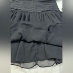 EXPRESS NWT Black Mock Neck Long Sleeve Pleated Waist Tiered Ruffle Mini Dress Photo 14