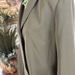 Le Suit  Women Long Sleeve Lined Lapel Notch Blazer Olive Green 12 Hidden Button Photo 3