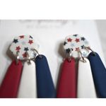 Source Unknown New Red/White/Blue Stars & Stripes Post/Stud Dangle Drop Earrings Photo 1