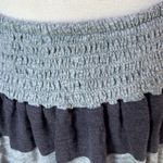 Miley Cyrus Circle Skirt Gray Stripe Smock Waist  XS Womens Mini Knit Flirty Photo 5
