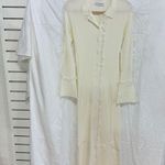 Nonchalant Label Willow Fringe Trim Knit Bodycon Midi Dress Ivory Women XS White Photo 1