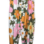 Floral Jumpsuit Wide Leg Square Neck Sleeveless Casual Lounge Women Plus Size 2X Green Photo 0