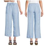 Lands' End Women's  High-Rise Pull-On Drawstring Linen Wide-Leg Cropped Pants XL Photo 1