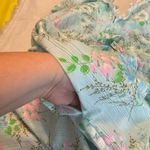 Vintage JC Penny Floral Robe House Dress NO SIZE Empire Waist Pastel eyelet Trim Blue Photo 13