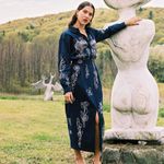 Mara Hoffman Margot Embroidered Organic Cotton Blouse Navy Size XS Photo 1