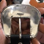 Nocona 2000s Grunge Black Silver Genuine Leather Chunky Festival Indie Hippie Rhinestone Studded Belt Large Buckle Size XL Photo 6