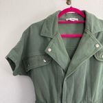 Ma Cherie Short Sleeve Belted Romper in Green Small Photo 3