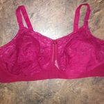 Goddess 50E Pink Red Lace Bra Size 2X Photo 0