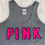 PINK - Victoria's Secret VS Pink sequin logo gray pink black graphic tee cropped tank Photo 1