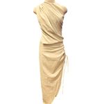 PLT LABEL OFF WHITE DRAPED RUCHED SKIRT MIDAXI DRESS Size Small NWT Photo 3