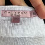 Calypso St. Barth  White Gauzy Beaded Boho Blouse Size M Photo 9