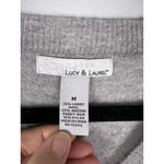 Lucy & Laurel  Wrap Sweater | Medium | Gray Lambswool Angora Satin Bow Luxury Photo 1