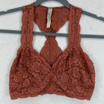 Free People  Intimately FP Rust Floral Lace‎ Racerback Bralette Small Photo 0
