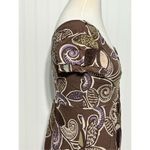 Boden Dress Floral Print Slip On Sheath Style V Neck Mini Length Brown Purple 6‎ Brown Photo 3