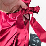 Lulus Red Satin Faux Wrap Open Back Late Night Stunner Mini Dress Size Medium Photo 6