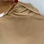 Ultra Flirt Stretch Ribbed Fitted Long Sleeve Zip Front Faux Fur Collar Sweater Photo 10