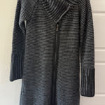 Elisabetta Chunky Knit Women's Sweater Coat Dress Shacket Sz Small Layer Cozy Black Photo 0