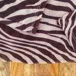 Zebra print mesh long sleeve mock neck shirt White Photo 5