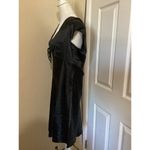 J.Crew NWOT Short Sleeve Slip Mini Dress Textured Satin Black Sz 8 Photo 3