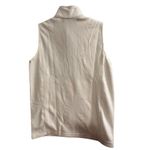 Lands' End  Women's Ivory Fleece Zip-Up Vest Size S Casual Fall Side Pockets Photo 1