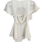 ✨ Aldrin White Ruffled Backless Wrap Skort Romper✨ White Size L Photo 9