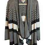 Wrangler Sweater Women's Size Large Cardigan Open Front Black White Photo 0