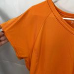 Tek Gear women's orange v-neck short sleeve stretch pocket active athletic shirt Photo 1