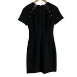 Alice + Olivia Kristiana Pearl Embellished Fitted Black Sheath Mini Dress Size 2 Photo 6