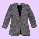 Vintage 90s Gianni Sport black & white checkered long fitted blazer 🔥 Size 6 Photo 0