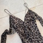 Nicholas The Label Leopard 100% Silk Maxi Dress Sz 2 Tan Photo 3