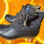Sperry Women's Black Quilted Saltwater Winter Lux‎ Duck Boots Size 8.5 Photo 0