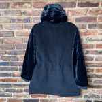 NWOT Eden Society Black Knit Faux Fur Cargo Snap Button Jacket Womens Size Large Photo 5
