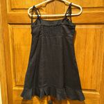 & Other Stories & Other Stories Black Babydoll Style Ruffle Hem Linen & Cotton Mini Dress - Sz 2 Photo 5