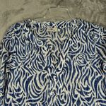 Vineyard Vines  Shirt Womens Small White Blue Abstract Zebra Print Tunic Preppy‎ Photo 3