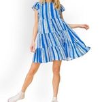 Flying Tomato  Mini Dresses Royal Blue Stripes Print Size L Boho Beach Cocktail Photo 0