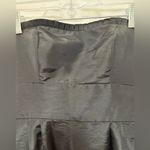 Max and Cleo Rosette Trim Strapless Taffeta Dress Sz 4 Black Photo 3