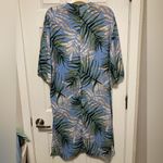 Cookies Clothing Co. Hawaii Blue Tropical Palm Leaf Print Open Front Kimono Photo 5