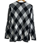 Croft & Barrow Black and Gray Argyle Cardigan Sweater Photo 5