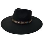 Frye  Faux Leather Felt Southwestern Fedora Black $145 Retail NWT Photo 1