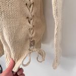 Stüssy Stussy Knit Sweater Womens Medium Cream Cotton Wool Blend Pearl Detail Vintage Photo 3