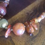 Vintage handcrafted genuine carnelian agate necklace Gold Photo 7