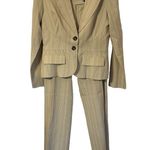 Alyn Paige New York Pinstripe Beige Dress Pants and Jacket Suit Sz 8 Photo 5