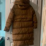 Brown Puffer Coat with Faux Fur Hood Size L Photo 8