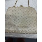 1960s Vintage Off White Beaded Handbag With Gold Trm and Hardware Photo 6