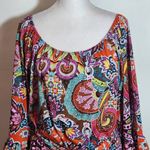 Dress Barn Colorful Paisley Off-the-Shoulder Dress Size Large Wedding Guest Dress Photo 2